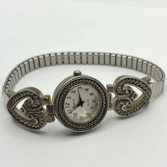 Silver Heart Geneva Watch - Picture 3 of 4
